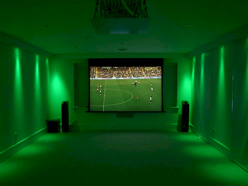 green lighting effect in home cinema