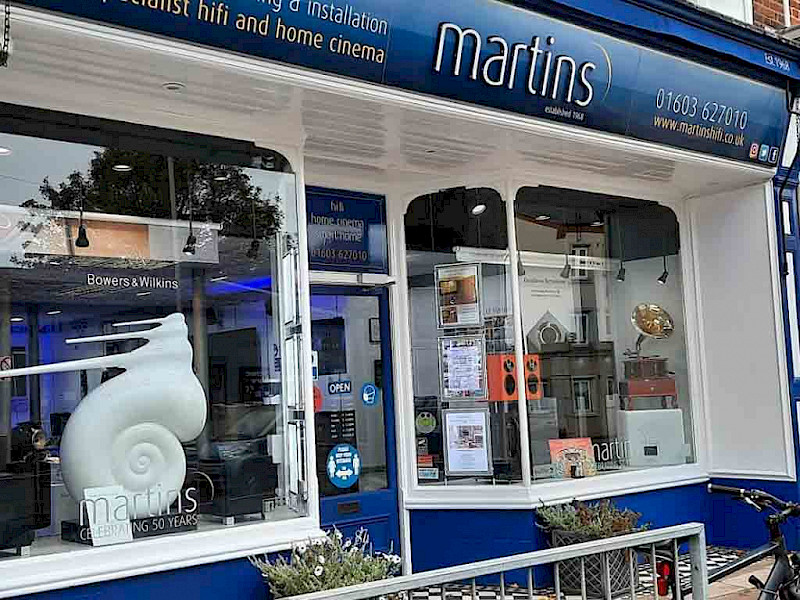 Martins Hi-Fi Norwich Front of the Shop on Ber Street