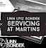 1970s linn sondek advert with text linn lp12 servicing at martins hifi on the front
