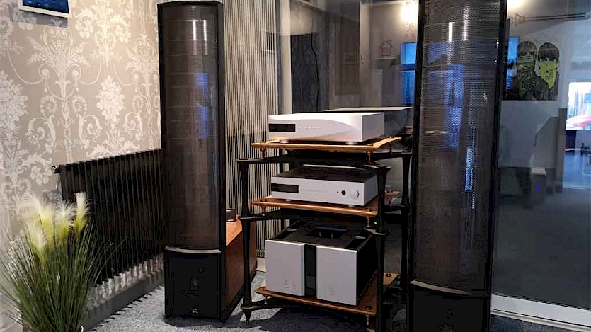 Martin Logan speakers in the shop with dcs and vitus equipment