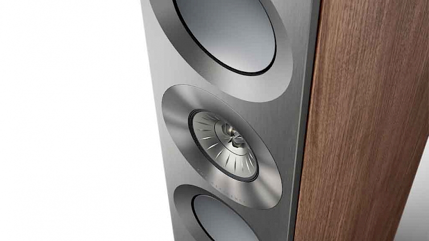 kef reference 5 meta front angled view