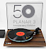 Rega Planar 3 50th anniversary turntable with wood effect on a white background